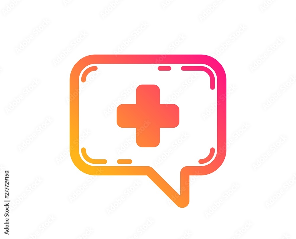 Medicine chat icon. Medical help sign. Classic flat style. Gradient medical chat icon. Vector