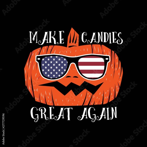 halloween make candies great again pumpkin american flag
