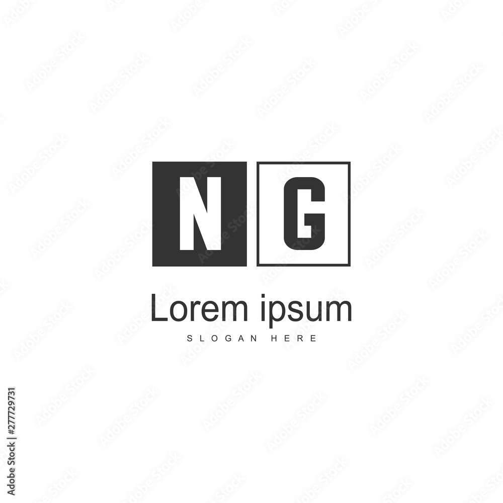 Initial NG logo template with modern frame. Minimalist NG letter logo vector illustration Initial NG logo template with modern frame. Minimalist NG letter logo vector illustration