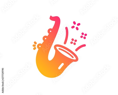 Jazz icon. Saxophone Musical instrument sign. Music symbol. Classic flat style. Gradient jazz icon. Vector