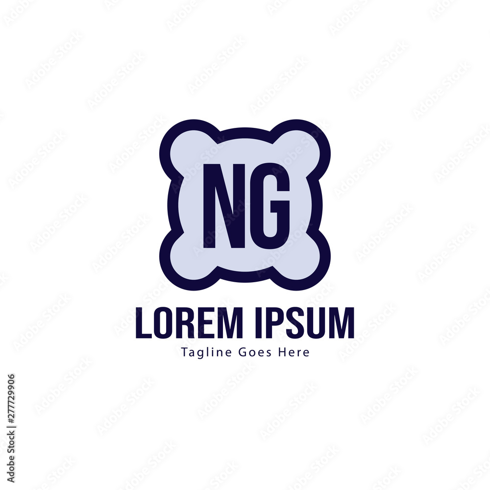 Initial NG logo template with modern frame. Minimalist NG letter logo vector illustration Initial NG logo template with modern frame. Minimalist NG letter logo vector illustration