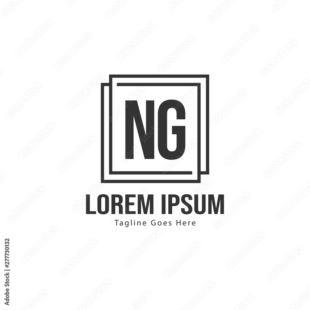 Initial NG logo template with modern frame. Minimalist NG letter logo vector illustration Initial NG logo template with modern frame. Minimalist NG letter logo vector illustration