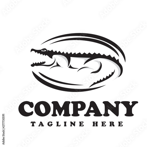 Circle care crocodile logo design inspiration