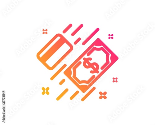 Money icon. Payment methods sign. Credit card symbol. Classic flat style. Gradient payment icon. Vector