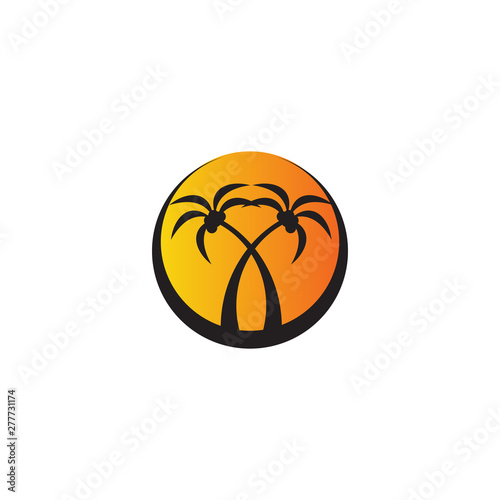 Palm beach logo design vector template