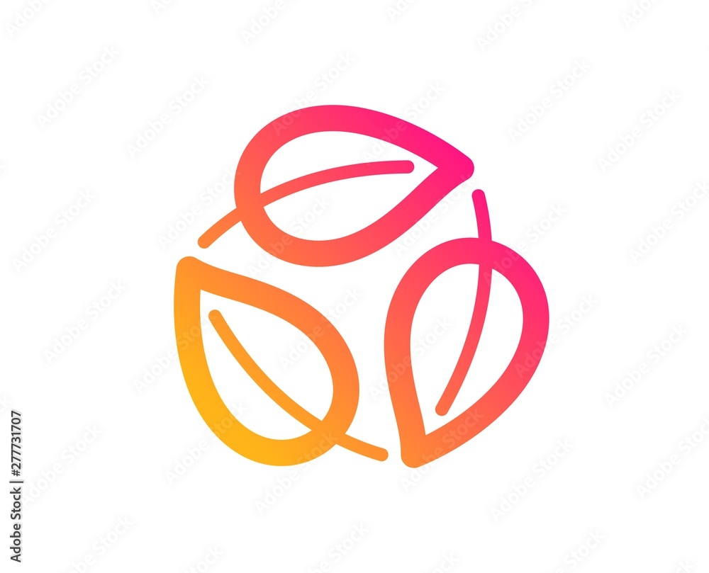 Leaves icon. Nature plant leaf sign. Environmental care symbol. Classic flat style. Gradient leaves icon. Vector Leaves icon. Nature plant leaf sign. Environmental care symbol. Classic flat style. Gradient leaves icon. Vector