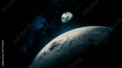 Space View From Moon To Earth