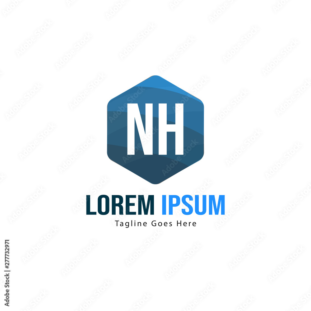 Initial NH logo template with modern frame. Minimalist NH letter logo vector illustration Initial NH logo template with modern frame. Minimalist NH letter logo vector illustration
