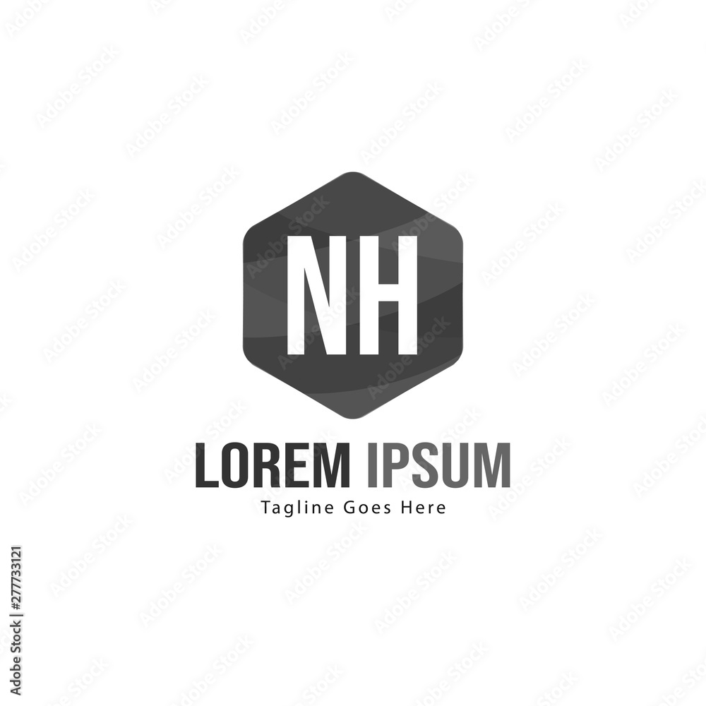 Initial NH logo template with modern frame. Minimalist NH letter logo vector illustration Initial NH logo template with modern frame. Minimalist NH letter logo vector illustration