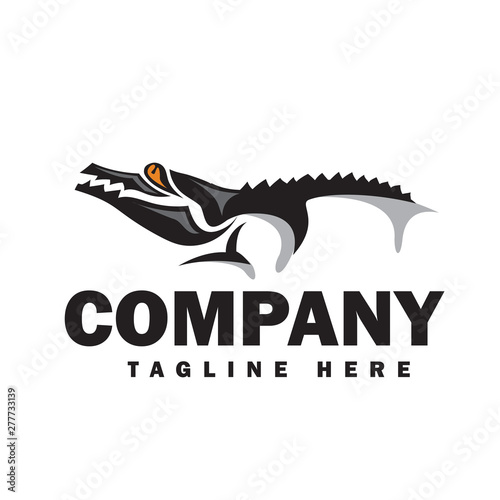 Abstract body crocodile logo design inspiration