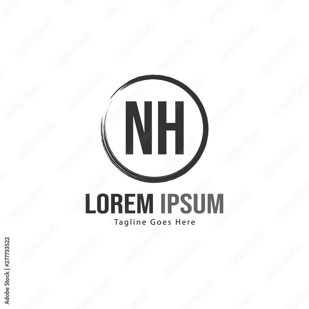 Initial NH logo template with modern frame. Minimalist NH letter logo vector illustration Initial NH logo template with modern frame. Minimalist NH letter logo vector illustration