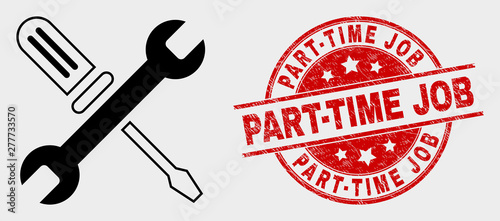 Foto Vector repair tools pictogram and Part-Time Job watermark