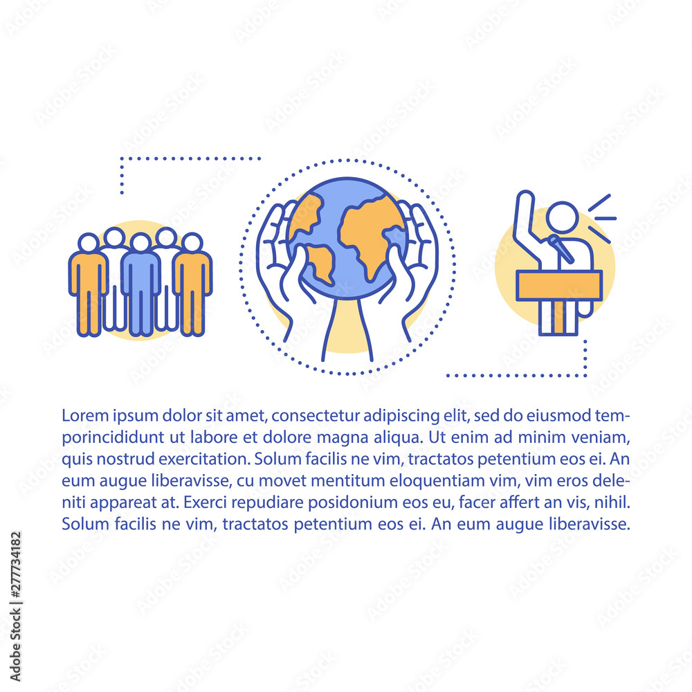 Zero waste lifestyle article page vector template. Environment protection. Brochure, magazine, booklet design element with linear icons and text. Print design. Concept illustrations with text space Zero waste lifestyle article page vector template. Environment protection. Brochure, magazine, booklet design element with linear icons and text. Print design. Concept illustrations with text space