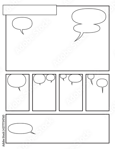 Comics blank layout template background