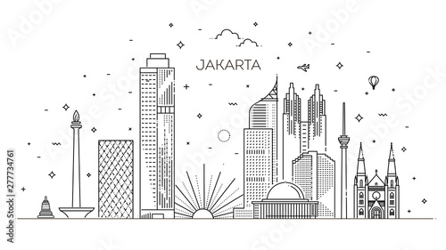 Jakarta Cityscape with Landmarks. Indonesia photo
