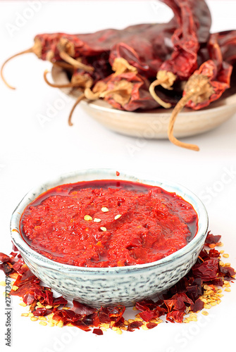 Traditional Homemade Harissa Sauce from hot peppers