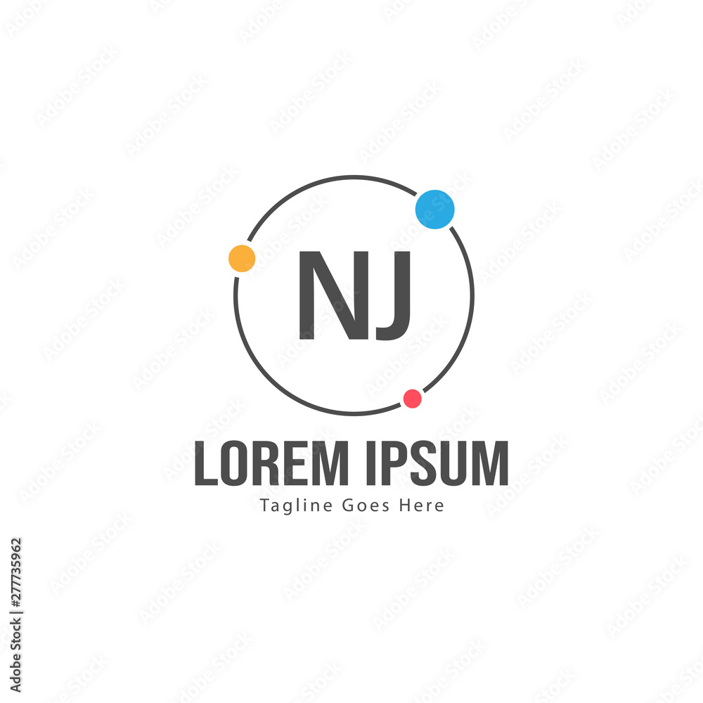 Initial NJ logo template with modern frame. Minimalist NJ letter logo vector illustration Initial NJ logo template with modern frame. Minimalist NJ letter logo vector illustration