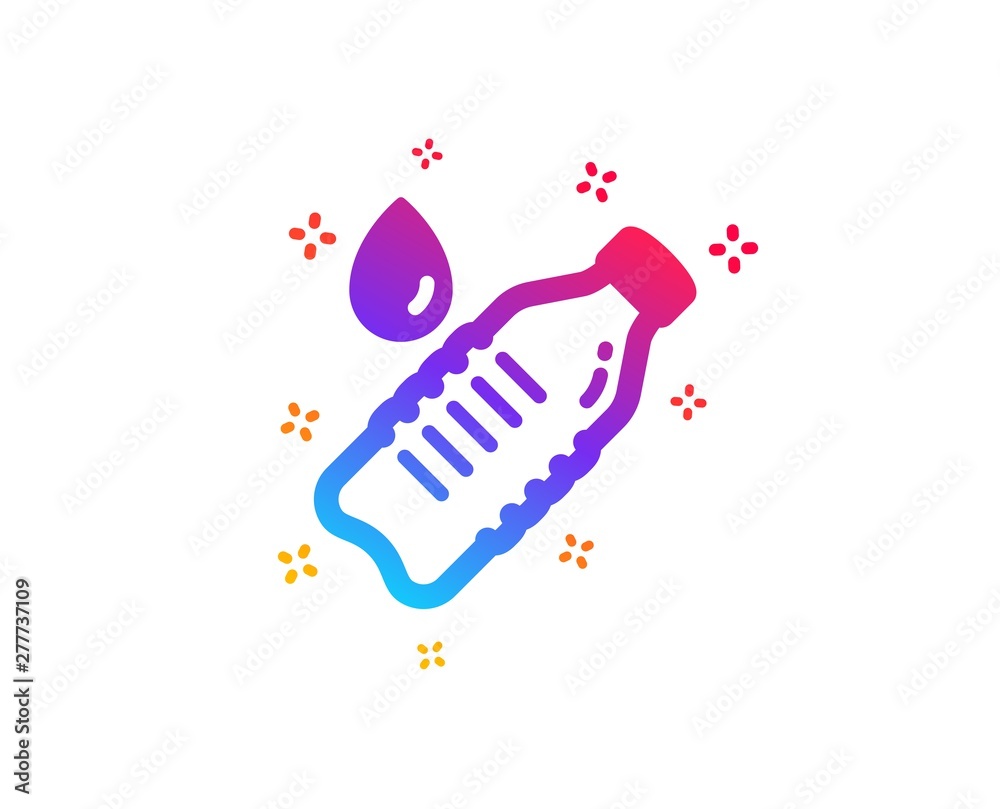 Water bottle icon. Clean aqua drink sign. Liquid symbol. Dynamic shapes. Gradient design water bottle icon. Classic style. Vector Water bottle icon. Clean aqua drink sign. Liquid symbol. Dynamic shapes. Gradient design water bottle icon. Classic style. Vector