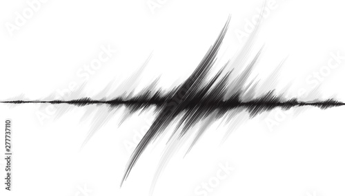 Modern Earthquake Wave Low and Hight richter scale,Curve Style on White paper background,audio wave diagram concept,design for Sound and science,Vector Illustration.