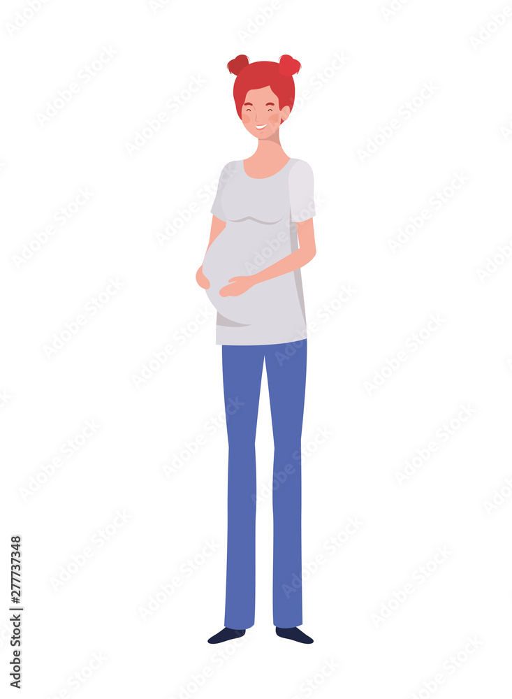 beautiful woman pregnant standing on white background beautiful woman pregnant standing on white background