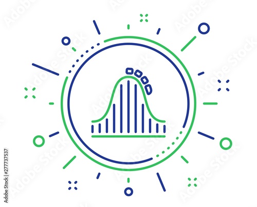 Roller coaster line icon. Amusement park sign. Carousels symbol. Quality design elements. Technology roller coaster button. Editable stroke. Vector