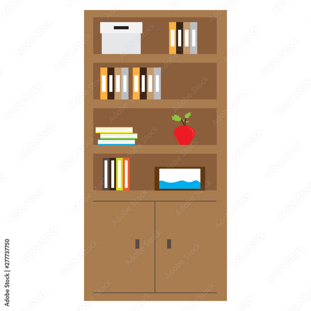Isolated bookshelf image on a white background Isolated bookshelf image on a white background
