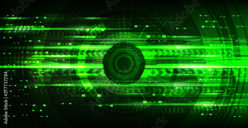 Eye Camera Cyber Hi-tech on Future Green Technology Background,Camera Security and Robot Concept design,Vector Illustration.