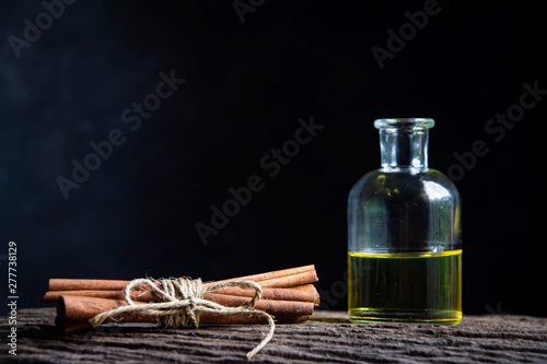 Essential oil, ozone, pure, cinnamon scent - medical and spa concepts