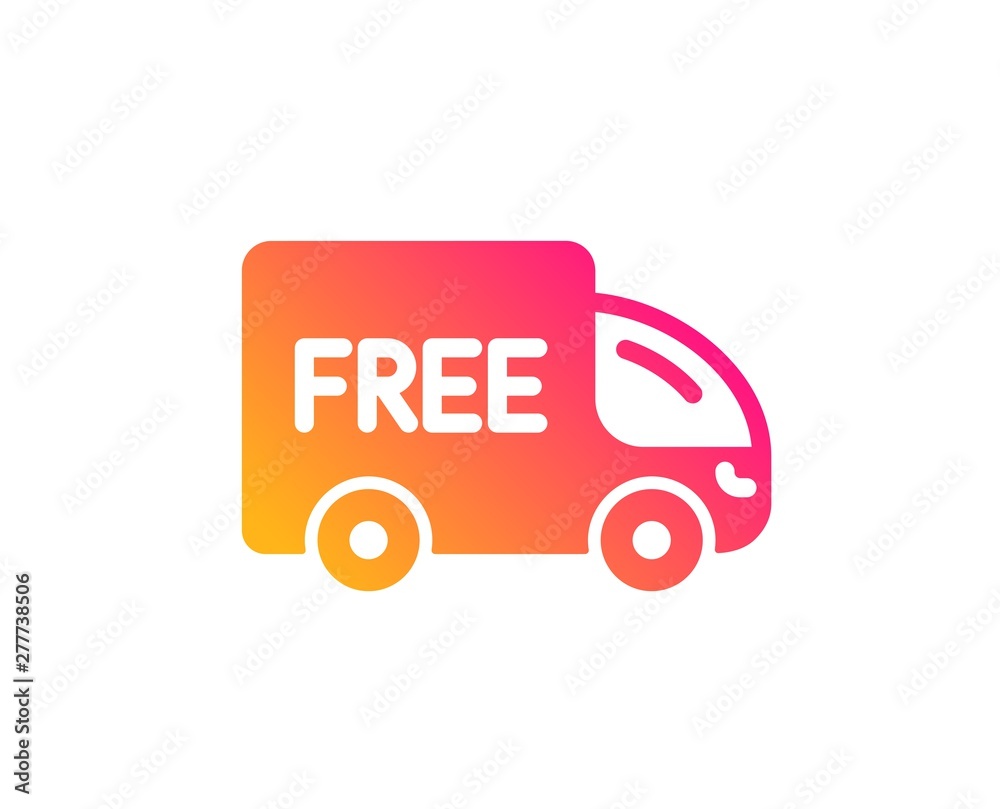 Free delivery icon. Shopping truck sign. Clearance symbol. Classic flat style. Gradient free delivery icon. Vector Free delivery icon. Shopping truck sign. Clearance symbol. Classic flat style. Gradient free delivery icon. Vector