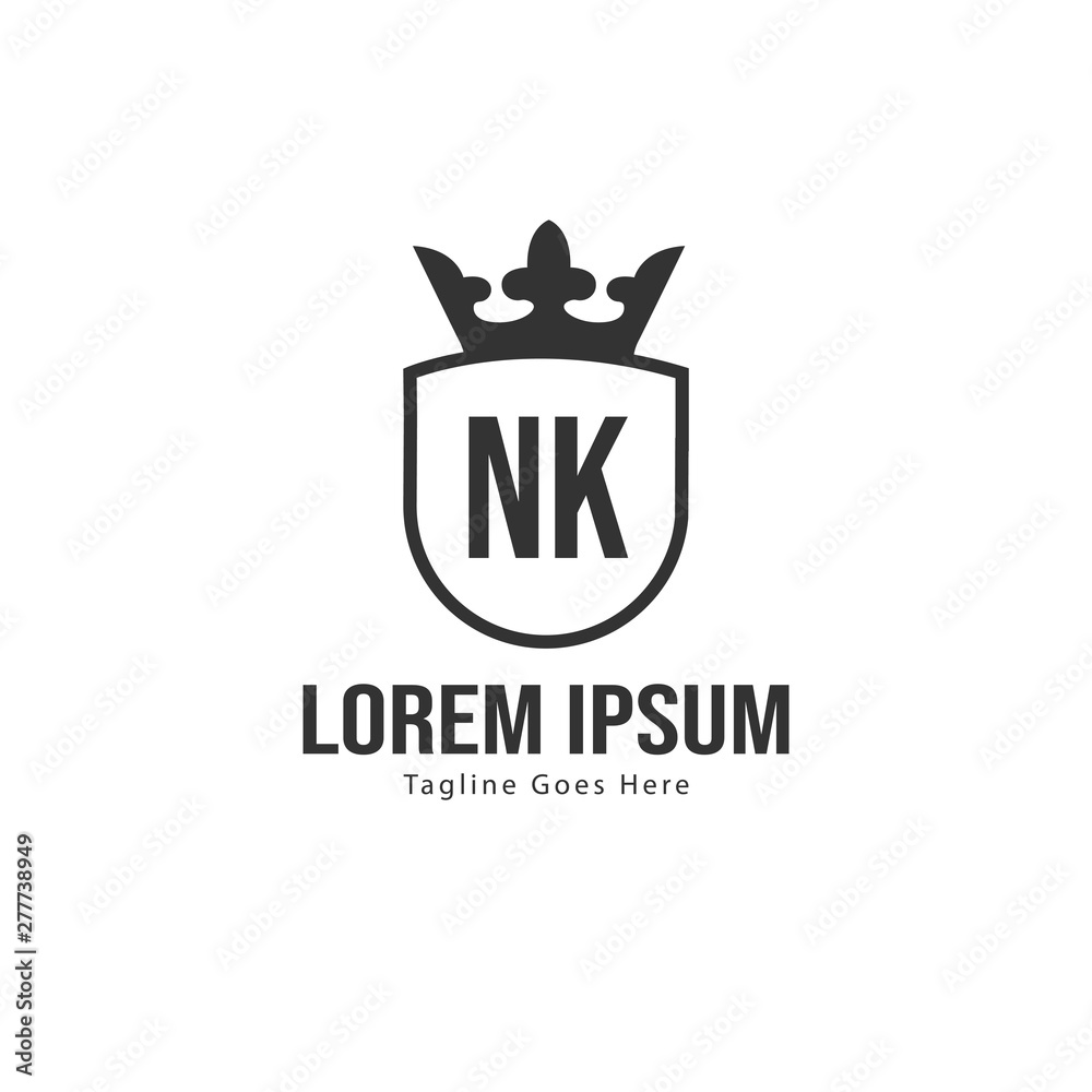 Initial NK logo template with modern frame. Minimalist NK letter logo vector illustration Initial NK logo template with modern frame. Minimalist NK letter logo vector illustration