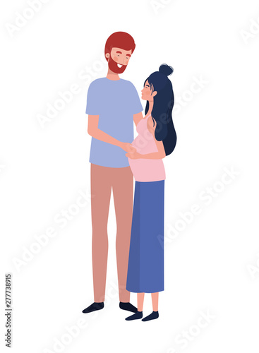 pregnant woman with husband standing