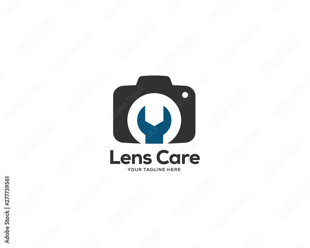 lens technology logo design, photography service logo vector template