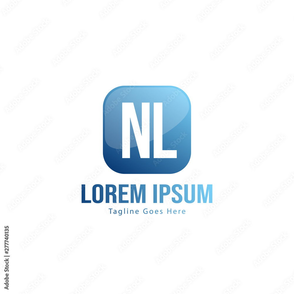 Initial NL logo template with modern frame. Minimalist NL letter logo vector illustration Initial NL logo template with modern frame. Minimalist NL letter logo vector illustration