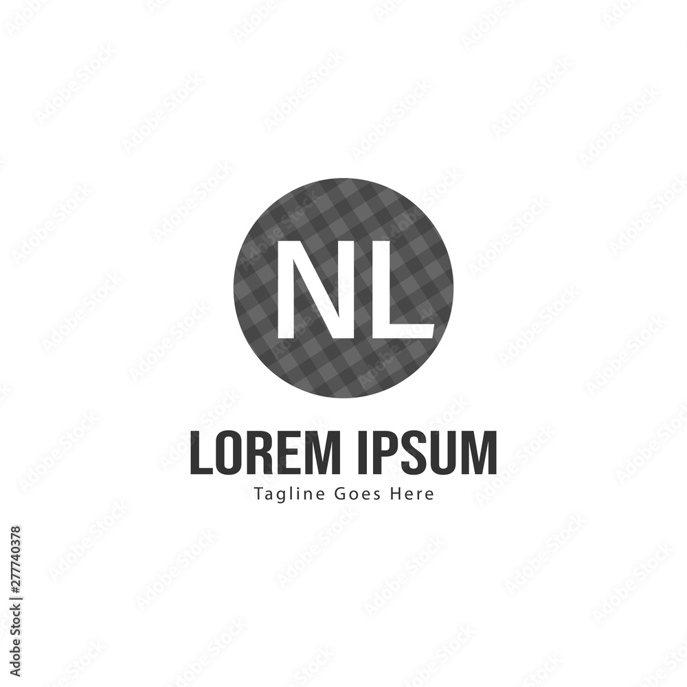 Obraz premium Initial NL logo template with modern frame. Minimalist NL letter logo vector illustration