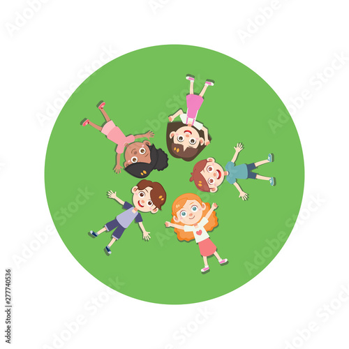 Children and friends are happy vector isolated