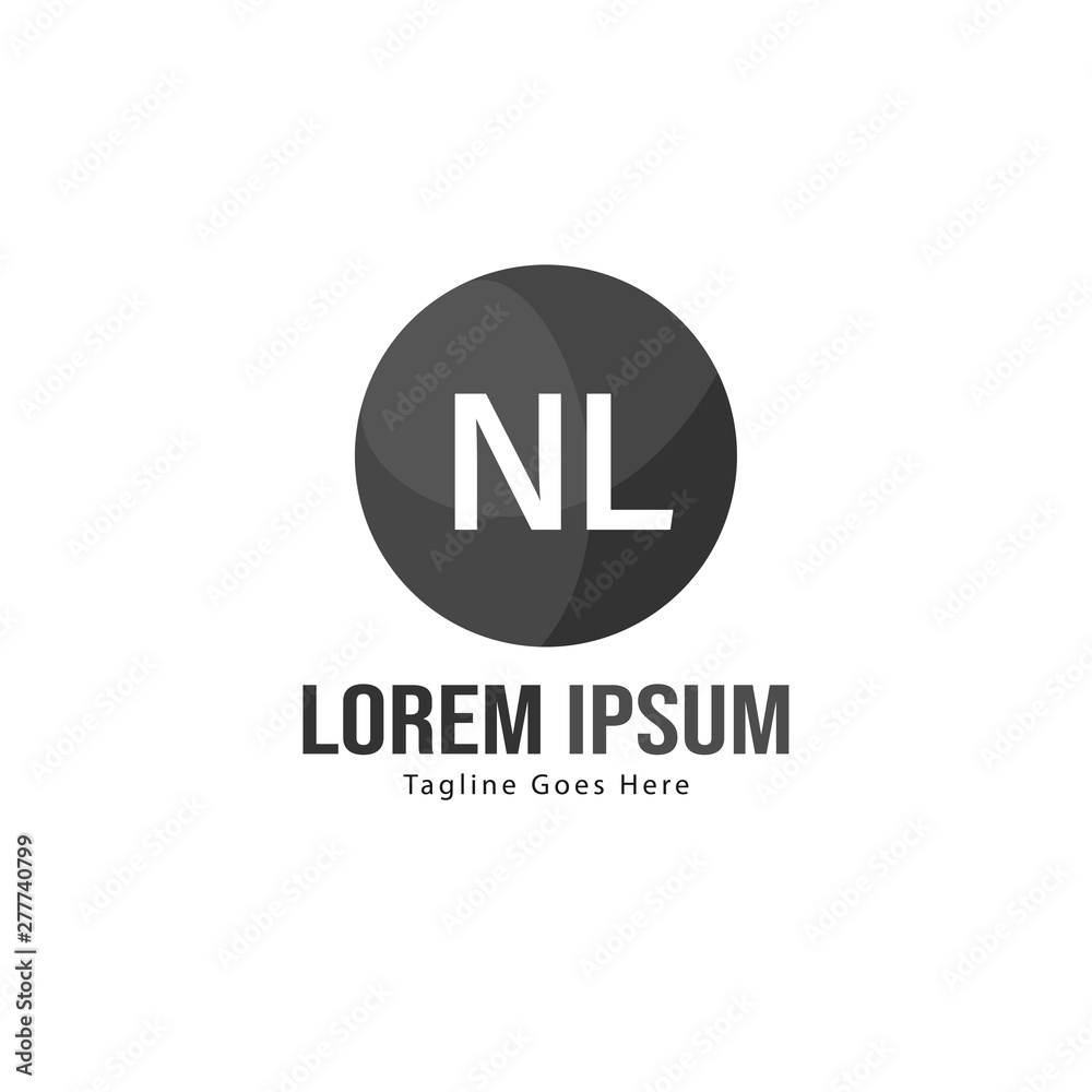 Initial NL logo template with modern frame. Minimalist NL letter logo vector illustration Initial NL logo template with modern frame. Minimalist NL letter logo vector illustration