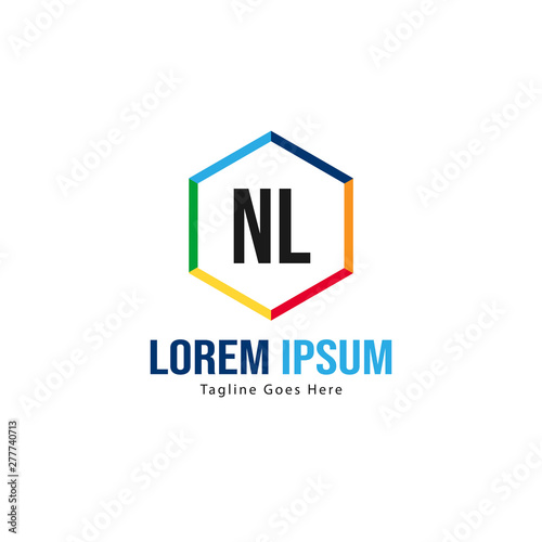 Initial NL logo template with modern frame. Minimalist NL letter logo vector illustration © Robani