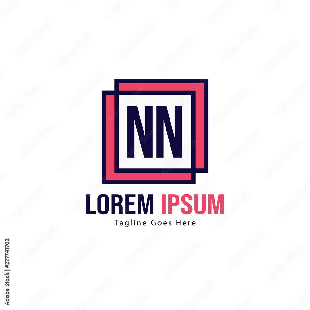Initial NN logo template with modern frame. Minimalist NN letter logo vector illustration Initial NN logo template with modern frame. Minimalist NN letter logo vector illustration