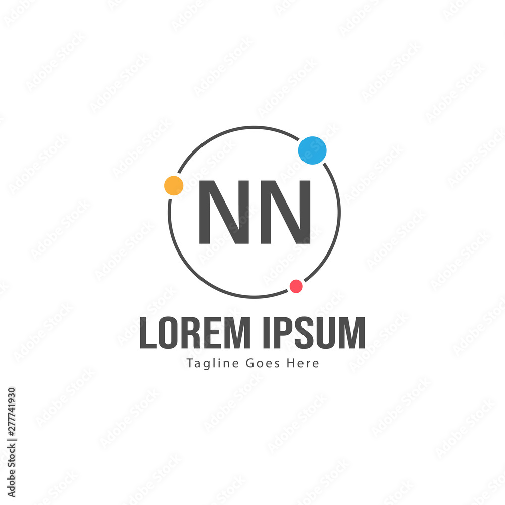 Fototapeta premium Initial NN logo template with modern frame. Minimalist NN letter logo vector illustration