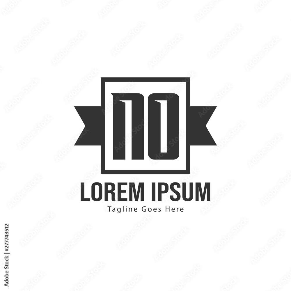 Initial NO logo template with modern frame. Minimalist NO letter logo vector illustration Initial NO logo template with modern frame. Minimalist NO letter logo vector illustration