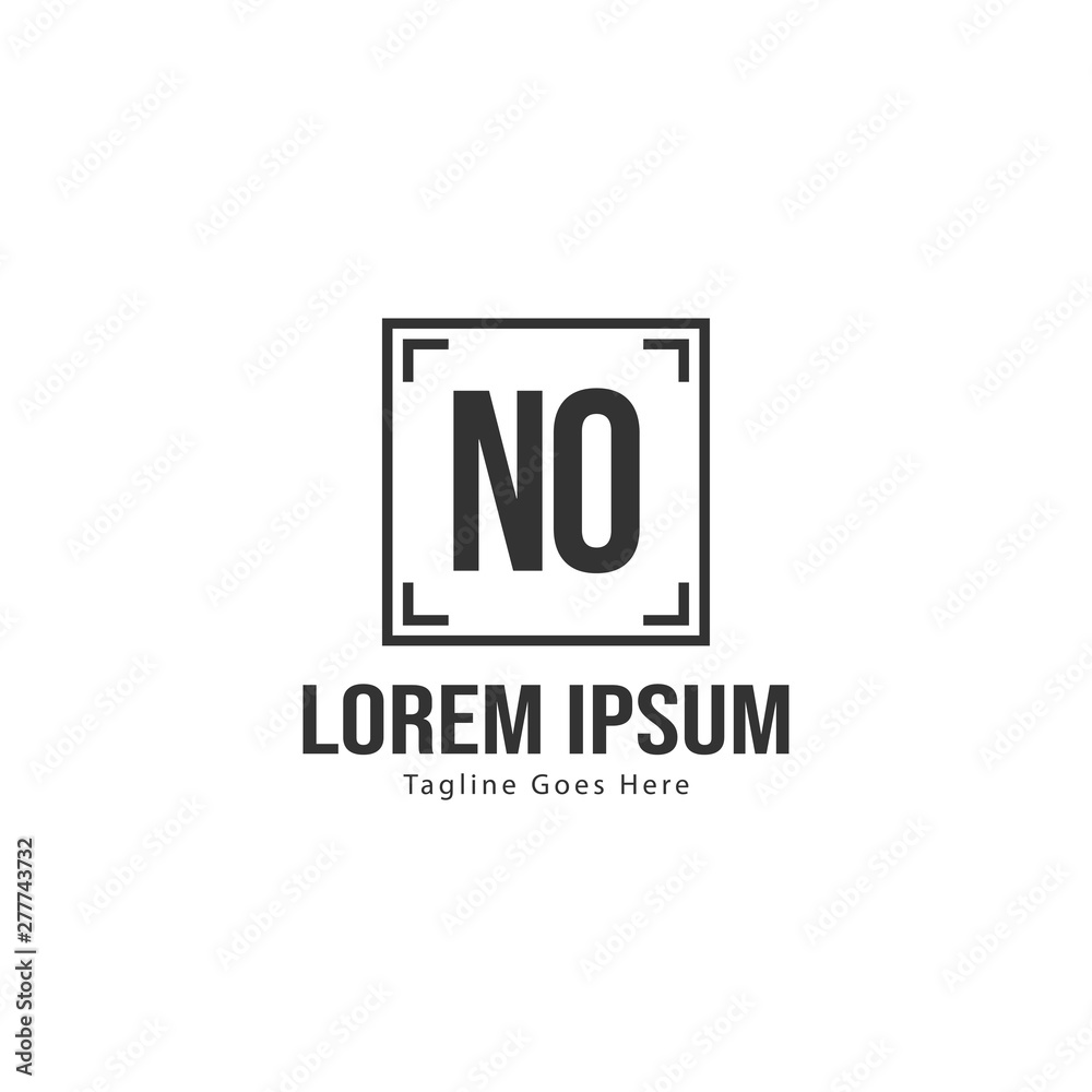 Initial NO logo template with modern frame. Minimalist NO letter logo vector illustration Initial NO logo template with modern frame. Minimalist NO letter logo vector illustration