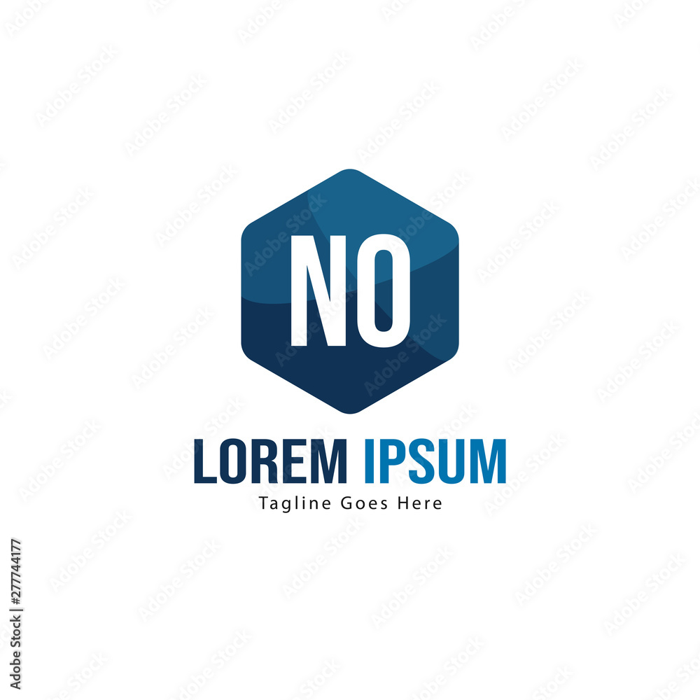 Initial NO logo template with modern frame. Minimalist NO letter logo vector illustration Initial NO logo template with modern frame. Minimalist NO letter logo vector illustration