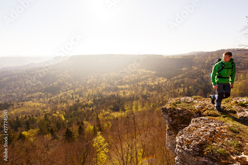 Albstatt-Onstmettingen, Baden-W¸rttemberg, Germany: A male hiker on the 