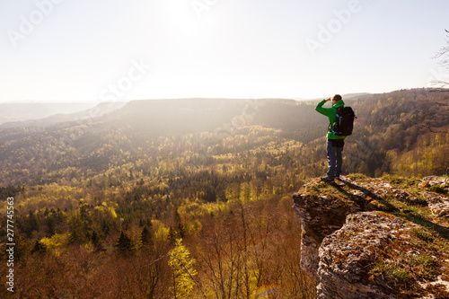 Albstatt-Onstmettingen, Baden-W¸rttemberg, Germany: A male hiker on the 