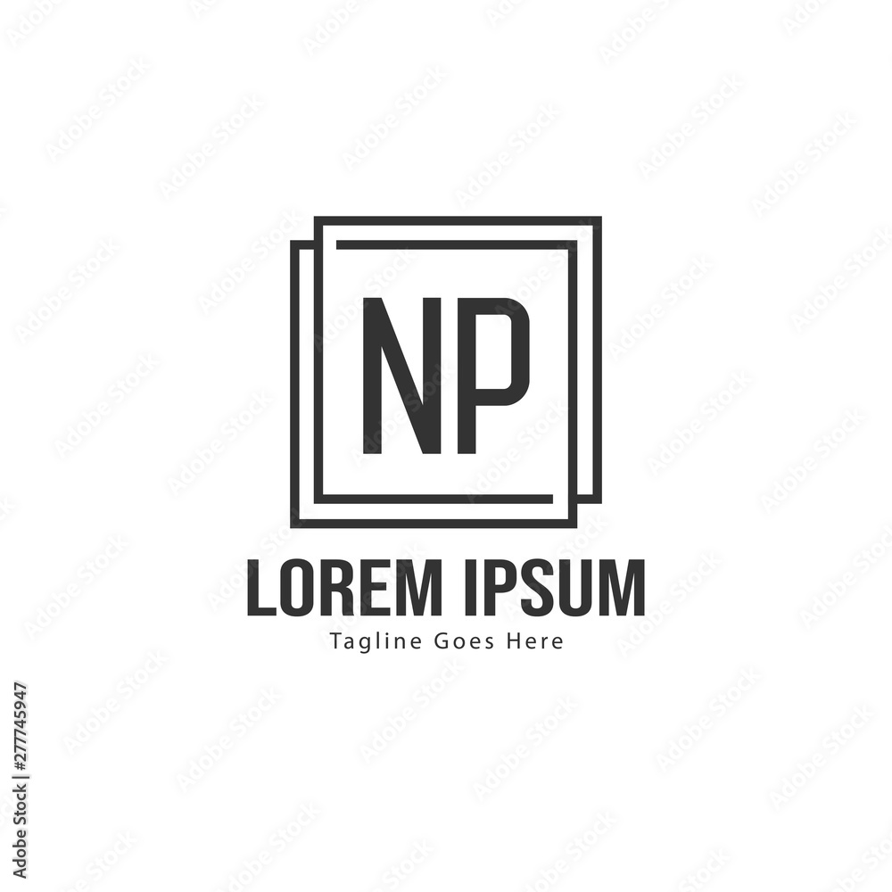 Initial NP logo template with modern frame. Minimalist NP letter logo vector illustration Initial NP logo template with modern frame. Minimalist NP letter logo vector illustration