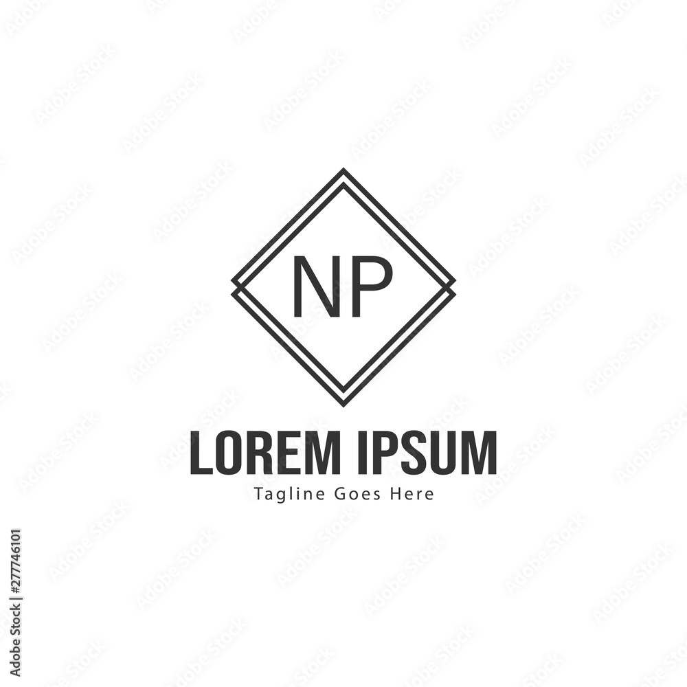 Initial NP logo template with modern frame. Minimalist NP letter logo vector illustration Initial NP logo template with modern frame. Minimalist NP letter logo vector illustration
