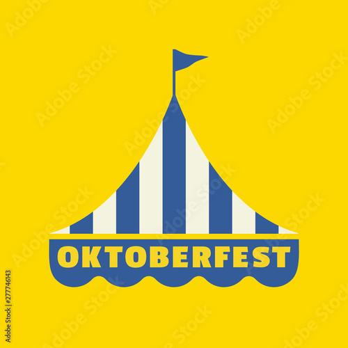 Hand drawn Oktoberfest flat color vector icon
