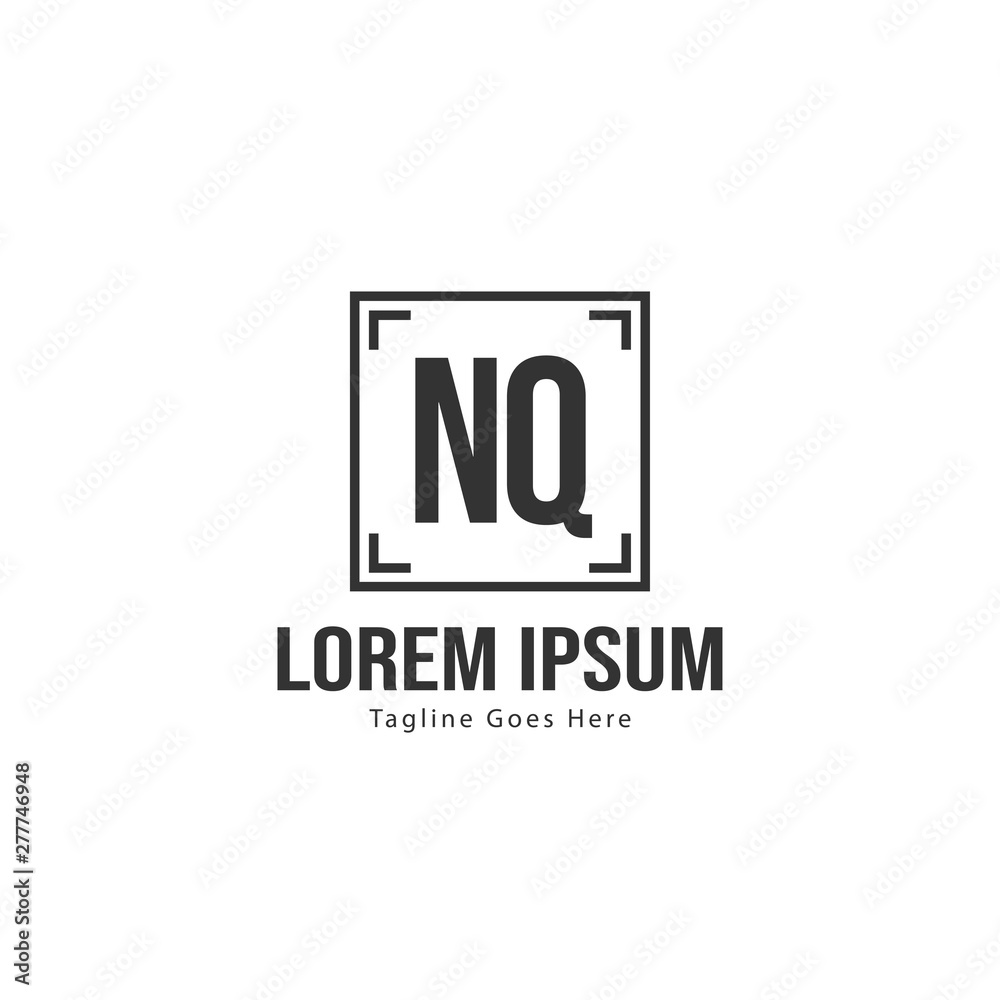 Initial NQ logo template with modern frame. Minimalist NQ letter logo vector illustration Initial NQ logo template with modern frame. Minimalist NQ letter logo vector illustration