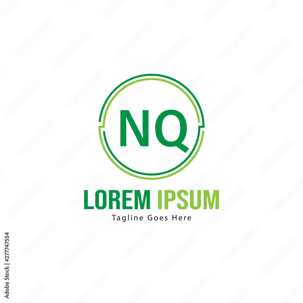 Initial NQ logo template with modern frame. Minimalist NQ letter logo vector illustration Initial NQ logo template with modern frame. Minimalist NQ letter logo vector illustration