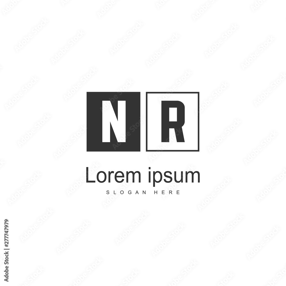 Initial NR logo template with modern frame. Minimalist NR letter logo vector illustration Initial NR logo template with modern frame. Minimalist NR letter logo vector illustration
